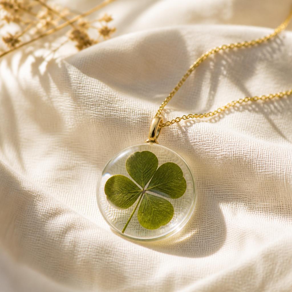 Real four-leaf clover keepsakes